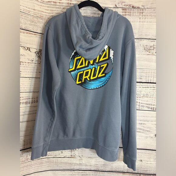 Santa Cruz‎ Skateboards Pullover Hoodie Mens Size Small Blue Sweatshirt - Picture 2 of 12